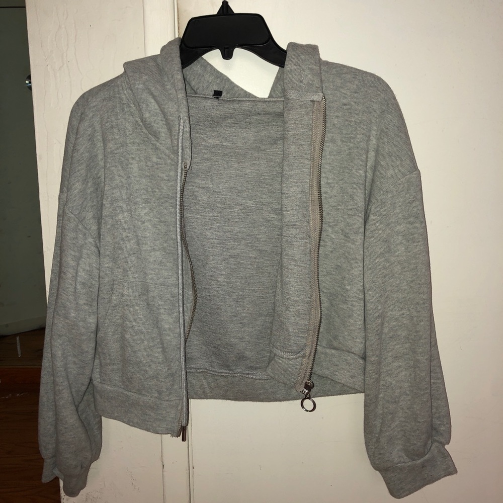 Gray zip up jacket - Picture 2 of 3